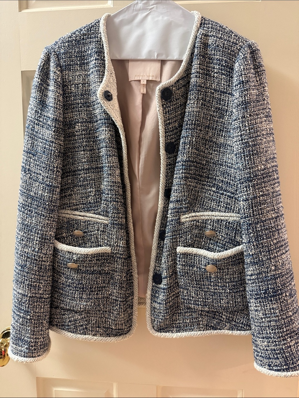 Rebecca Taylor Navy and White Tweed Jacket